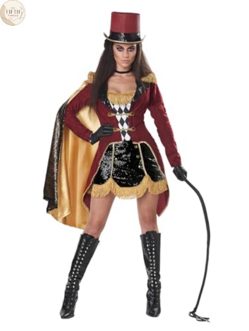 Ringmaster Costume Jacket Dress Cape Hat Adult Halloween
